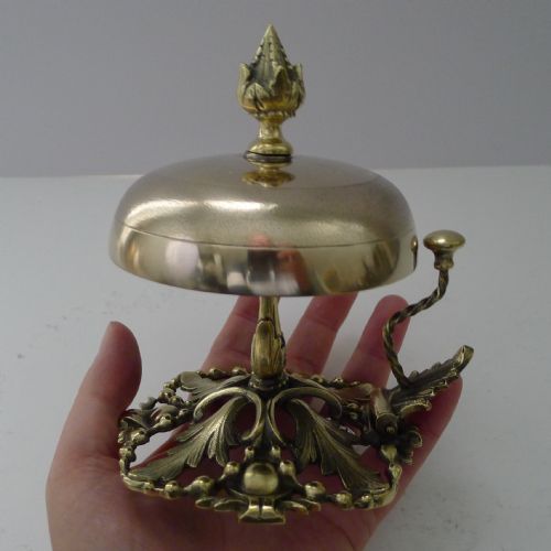 fig 1. Large Antique English Brass Desk / Counter Bell c.1890