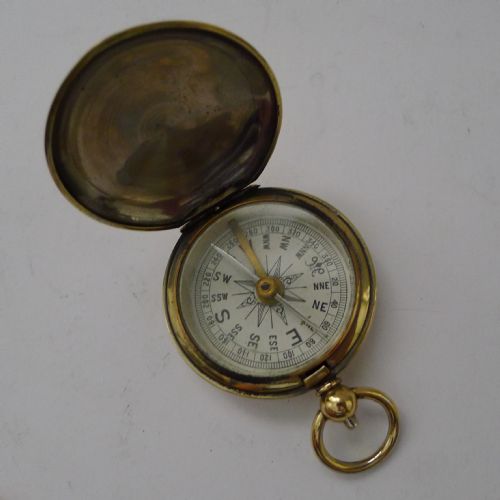 Antique English Brass Cased Compass C.1900
