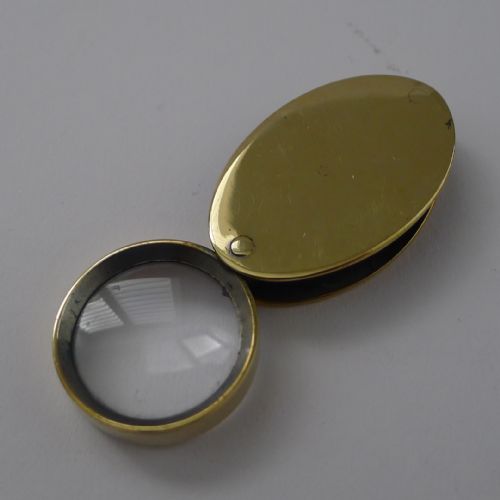 Antique Brass Folding Magnifying Glass / Loop C.1920