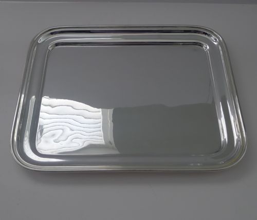 fig 1. Fine Antique Silver Plated Cocktail Tray by Walker & Hall