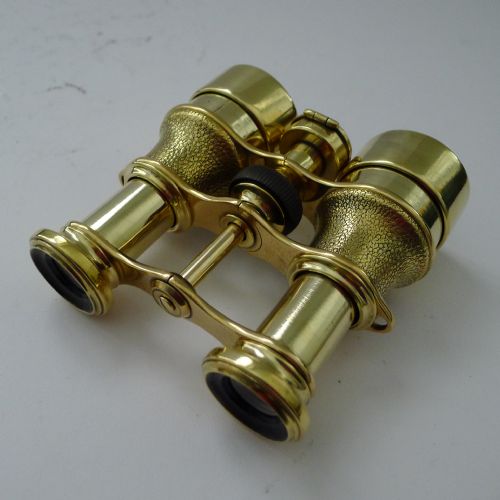 fig 1. Antique English Field Glasses / Binoculars by Lawrence and Mayo - With Compass