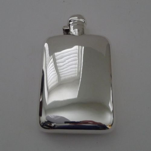 Smart Antique English Sterling Silver Hipflask - 1917