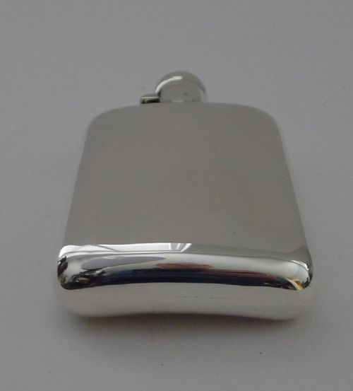 fig 1. Smart Antique English Sterling Silver Hipflask - 1917
