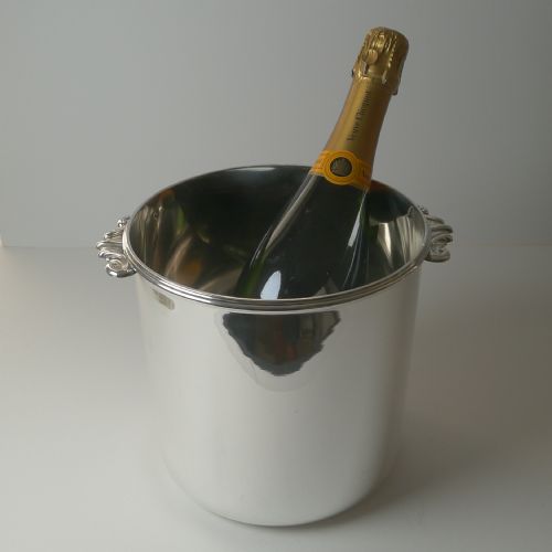 fig 1. Antique French Silver Plated Wine or Champagne Cooler / Bucket, Puiforcat, Paris