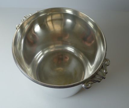 fig 5. Antique French Silver Plated Wine or Champagne Cooler / Bucket, Puiforcat, Paris