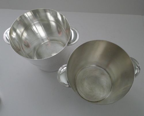 LUC LANEL FOR CHRISTOFLE PAIR CHAMPAGNE BUCKETS WINE COOLERS VULCAN C1940 - ADDITIONAL PHOTO 2