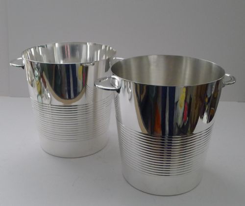 LUC LANEL FOR CHRISTOFLE PAIR CHAMPAGNE BUCKETS WINE COOLERS VULCAN C1940 - ADDITIONAL PHOTO 3
