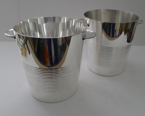 LUC LANEL FOR CHRISTOFLE PAIR CHAMPAGNE BUCKETS WINE COOLERS VULCAN C1940 - ADDITIONAL PHOTO 8