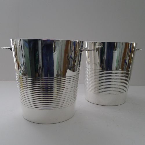 LUC LANEL FOR CHRISTOFLE PAIR CHAMPAGNE BUCKETS WINE COOLERS VULCAN C1940 - ADDITIONAL PHOTO 9
