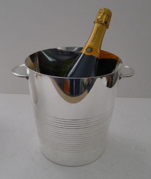 LUC LANEL FOR CHRISTOFLE PAIR CHAMPAGNE BUCKETS WINE COOLERS VULCAN C1940 - ADDITIONAL PHOTO 12