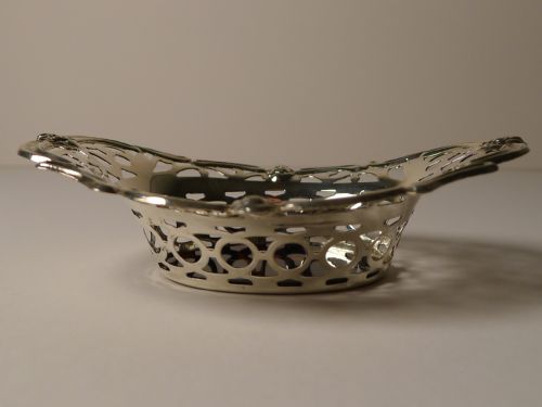PAIR ENGLISH STERLING SILVER TORTOISESHELL BASKETS 1932 - ADDITIONAL PHOTO 4