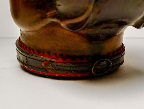 HANDSOME LARGE ANTIQUE WOODEN BLACK FOREST DOG INKWELL C1890 - ADDITIONAL PHOTO 1