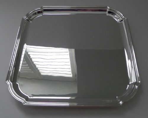 Grand 14" Art Deco Silver Plated Cocktail Tray C.1930