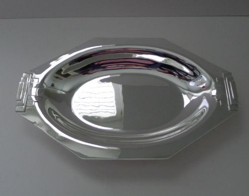 FRENCH SILVER PLATED ART DECO BREAD BASKET BOWL BY BRILLE PARIS - ADDITIONAL PHOTO 3