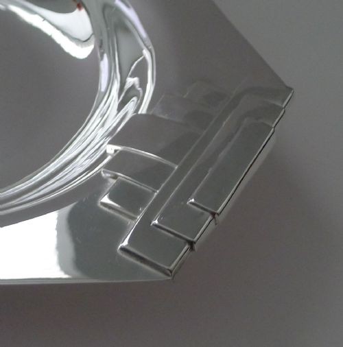 FRENCH SILVER PLATED ART DECO BREAD BASKET BOWL BY BRILLE PARIS - ADDITIONAL PHOTO 6