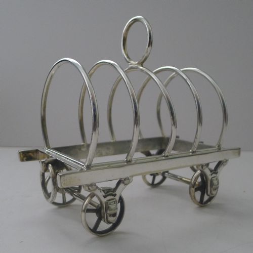 RARE ANTIQUE ENGLISH NOVELTY TOAST RACK WAGON CARAVAN REG 1879 - ADDITIONAL PHOTO 2