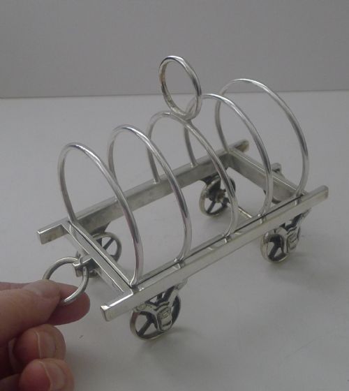 RARE ANTIQUE ENGLISH NOVELTY TOAST RACK WAGON CARAVAN REG 1879 - ADDITIONAL PHOTO 3