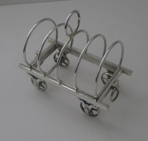 RARE ANTIQUE ENGLISH NOVELTY TOAST RACK WAGON CARAVAN REG 1879 - ADDITIONAL PHOTO 4