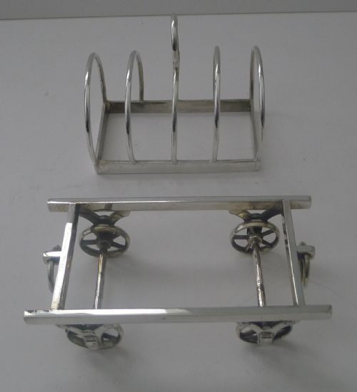 RARE ANTIQUE ENGLISH NOVELTY TOAST RACK WAGON CARAVAN REG 1879 - ADDITIONAL PHOTO 6