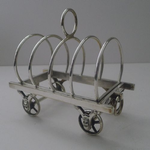 RARE ANTIQUE ENGLISH NOVELTY TOAST RACK WAGON CARAVAN REG 1879 - ADDITIONAL PHOTO 10