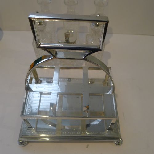 ANTIQUE ENGLISH SILVER PLATED CRUET SET C1880 - ADDITIONAL PHOTO 2