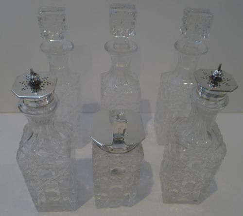 ANTIQUE ENGLISH SILVER PLATED CRUET SET C1880 - ADDITIONAL PHOTO 6