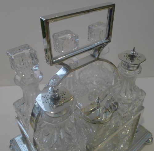 ANTIQUE ENGLISH SILVER PLATED CRUET SET C1880 - ADDITIONAL PHOTO 12