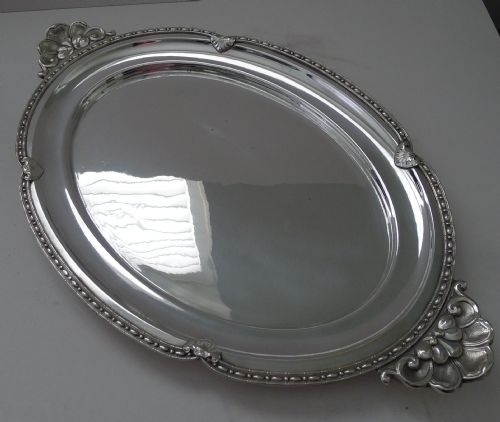 French Art Nouveau Silver Plated Cocktail Tray by Orfèvrerie Claude Perrin C.1920