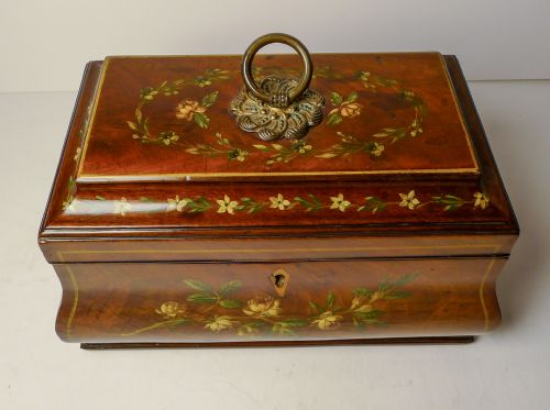 ENGLISH HANDPAINTED REGENCY MAHOGANY TEA CADDY C1820 - ADDITIONAL PHOTO 10