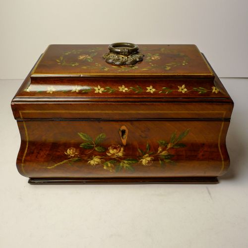 ENGLISH HANDPAINTED REGENCY MAHOGANY TEA CADDY C1820 - ADDITIONAL PHOTO 13