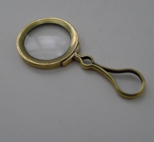 Small Antique English Brass Framed Magnifying Glass C.1900