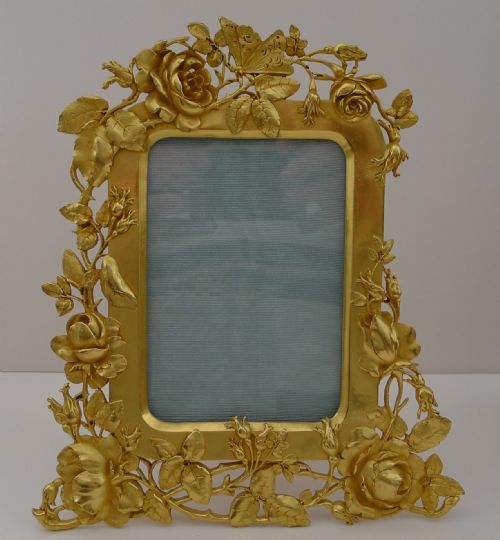 Heirloom Quality French Gilded Bronze Picture Frame C.1900