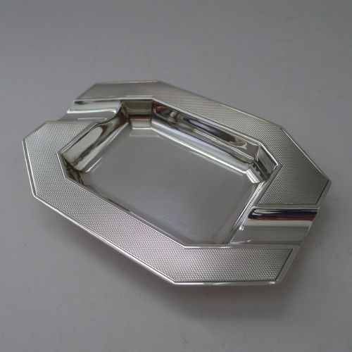 Fine Art Deco Silver Ashtray by William Suckling - 1950