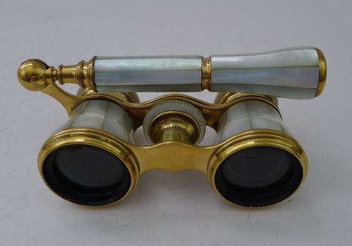 fig 1. Antique French Mother of Pearl Opera Glasses for Dolland, London