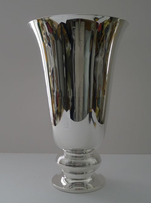 Luc Lanel for Christofle / Gallia - Huge Ondulations Vase C.1935