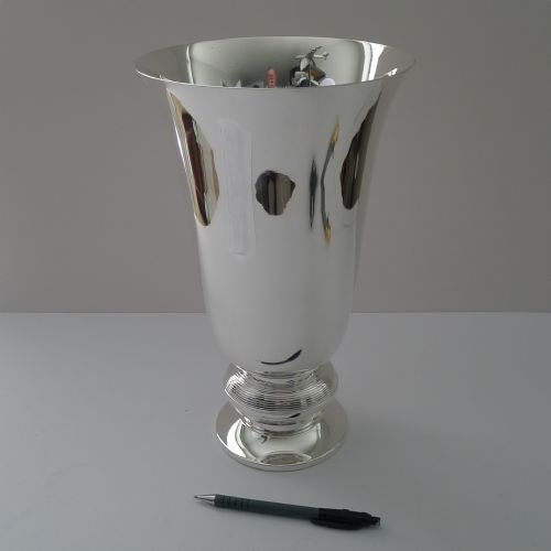 fig 1. Luc Lanel for Christofle / Gallia - Huge Ondulations Vase c.1935