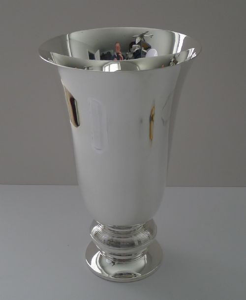 fig 2. Luc Lanel for Christofle / Gallia - Huge Ondulations Vase c.1935