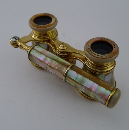 Smart Pair French Mother of Pearl Opera Glasses C.1910
