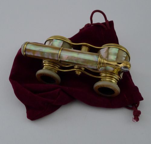 fig 1. Smart Pair French Mother of Pearl Opera Glasses c.1910