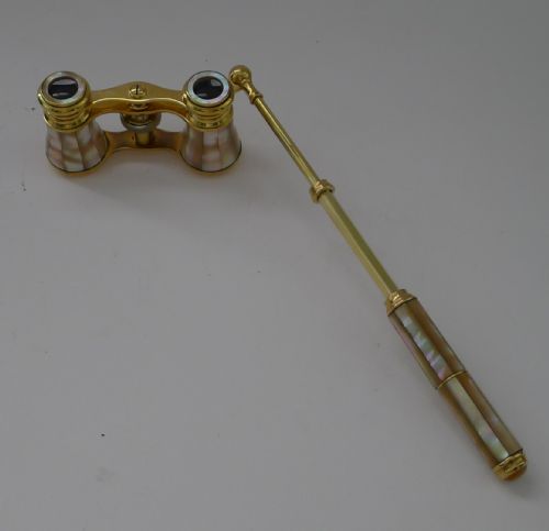 fig 1. Fine Pair Asprey Mother of Pearl Opera Glasses c.1910