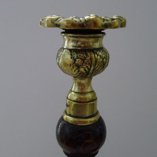 HANDSOME TALL 14 12 OPEN OAK BARLEY TWIST CANDLESTICKS C1910 - ADDITIONAL PHOTO 3