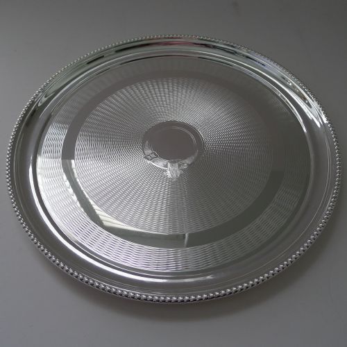 SILVER PLATED CIRCULAR COCKTAIL TRAY BY WALKER HALL C1900 - ADDITIONAL PHOTO 2