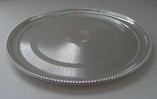 SILVER PLATED CIRCULAR COCKTAIL TRAY BY WALKER HALL C1900 - ADDITIONAL PHOTO 6