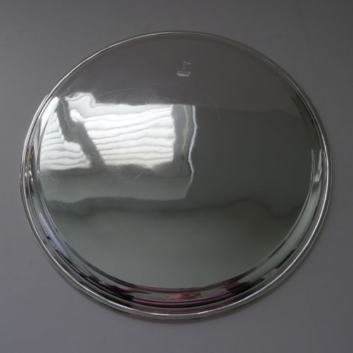 SILVER PLATED CIRCULAR COCKTAIL TRAY BY WALKER HALL C1900 - ADDITIONAL PHOTO 7