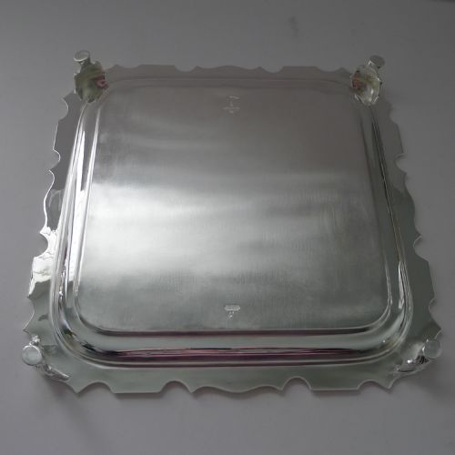 ANTIQUE SQUARE SILVER PLATED COCKTAIL DRINKS TRAY BY WALKER HALL C1920 - ADDITIONAL PHOTO 7