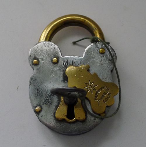 Antique English Steel & Brass Padlock C.1890


