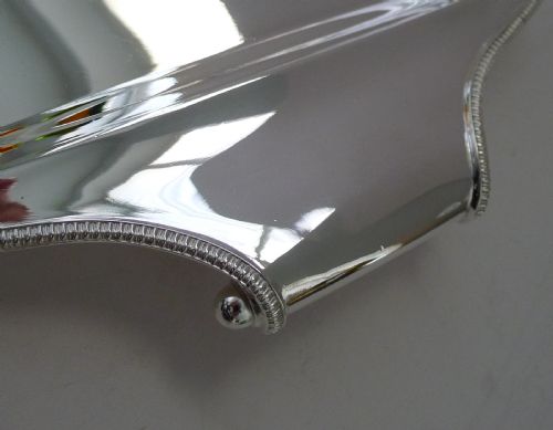 SMART ANTIQUE SILVER PLATED COCKTAIL DRINKS TRAY C1910 - ADDITIONAL PHOTO 4