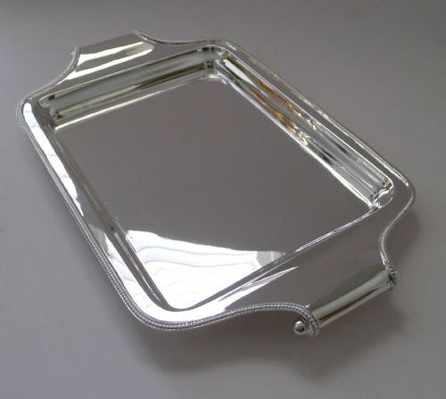 SMART ANTIQUE SILVER PLATED COCKTAIL DRINKS TRAY C1910 - ADDITIONAL PHOTO 6