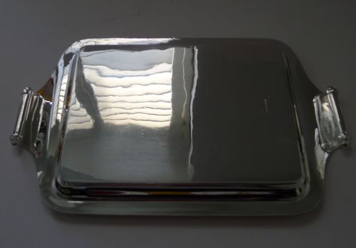 SMART ANTIQUE SILVER PLATED COCKTAIL DRINKS TRAY C1910 - ADDITIONAL PHOTO 7