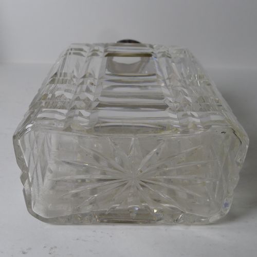 STRIKING ENGLISH CUT CRYSTAL AND STERLING SILVER ART DECO DECANTER 1935 - ADDITIONAL PHOTO 3
